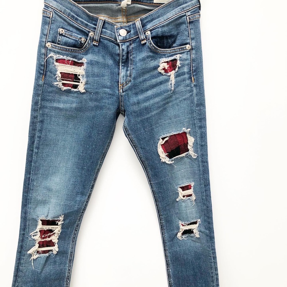 rag&bone skinny Sloane Plaid jeans - Picture 3 of 8